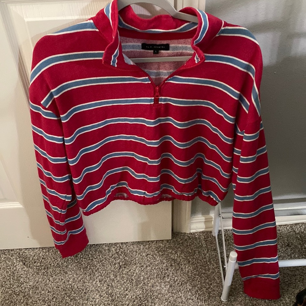 Red cropped sweater large